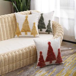 Cushion/Decorative Christmas Home Decoration Cushion XMAS Tree Tufted Chair Cushion Cover Case Joyful Holiday Home Sofa Chair Cushion