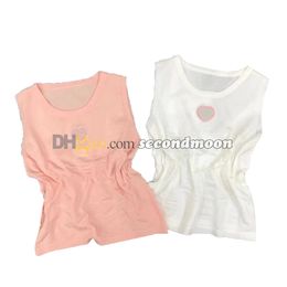 Heart Embroidered Tanks Top Women Designer Knits Tee Crew Neck Knitted t Shirt Woman Vest