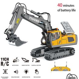 Electric/Rc Car Electric/Rc Car Remote Control Excavator Bldozer Rc Toys Dump Truck Electric Engineering 2.4G High Tech Vehicle Model Dhnoq