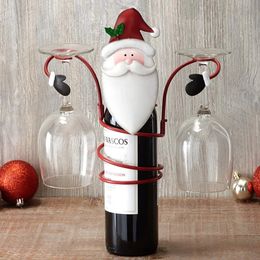 Tabletop Wine Racks Christmas Bottle Glass Holders Xmas Themed Decoration 3 Types Optional for Bar Cellar Cabinet 231205