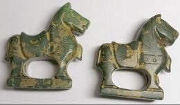 1pc Beautiful And Cute Green Old Hand-Carved Jade Chinese Horses