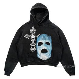 Felpe con cappuccio da uomo Felpe Harajuku Oversize Masked streetwear da uomo Stampa Felpe con cappuccio da donna Top tuta da uomo Felpa per coppie Goth Y2k Abbigliamento uomo abbigliamento 231205