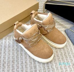 Sheep Leather and Wool Integrated Short Boots Northeast Warm Cotton Shoes