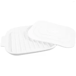 Dinnerware Sets Serving Utensils Bacon Plate Microwave Tray Oven Cooking Rack 1 Piece Set Cooker White