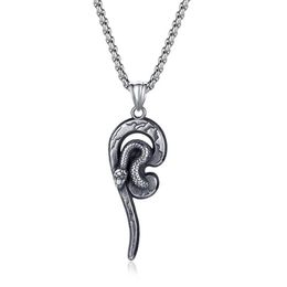Pendant Necklaces Gothic Biker Snake Necklace For Women Mens Stainless Steel Chain 3mm 24'' Serpentine Style Cocktail Part272L