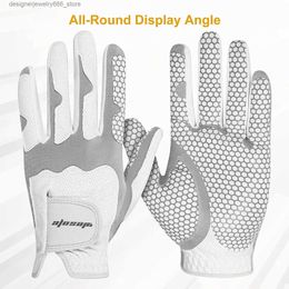 Five Fingers Gloves Wosofe Golf Gloves for Mens Left Hand Lycra Korean Nanometer Grip Soft Comfortable Pack of 2 Q231206