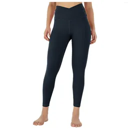 Active Pants Women Waist Soft Sport Yoga Leggings With Inner Pocket Workout Running Tights Solid Elastic Gym Sports Flared