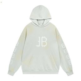 Brand Balenciiagas Men Hand Sweaters Unisex Long 2023 Hoodies Mud Painted Wash Worn Hoodie Old Made Sweater Sleeve b Family Paris Fashion Hooded QV6715FL