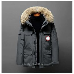 Down Jacket Women's And Men's Medium Length Winter New Canadian Style Overcame Lovers' Working Clothes Thick Goose Down Jacket Men 805