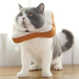Cat Dogs Collar Dog Neck Cone Recovery Anti-Bite Wound Healing Adjustable Bread Shape Pet Protective Collars & Leads249C