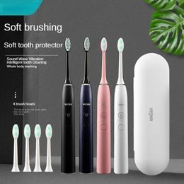 Toothbrush Smart Electric Toothbrush with Travel Case IPX7 Waterproof Dupont Soft Bristles USB Rechargeable Teeth Brush Adult Whitening Set 231205
