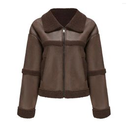 Women's Leather Suede Jacket Women Faux Winter Jackets For 2023 Cold Coat Brown Black Blue Army Green Abrigo Mujer Invierno 3xl