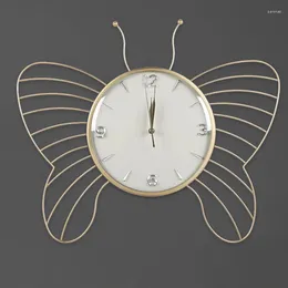 Wall Clocks Modern Design Clock Minimalist Battery Metal Simple Butterfly Animal Quiet Silent Rorloge Living Room Decoration