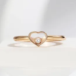 Cluster Rings 2023 Rose Gold Love Ring Women's Fashion Simple Jewellery Party Couple Gift