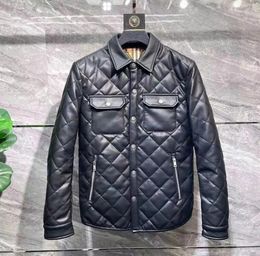 Designer Jacket Men Long Sleeve Pu Leather Jackets Cotton-padded Winter Mens Coat