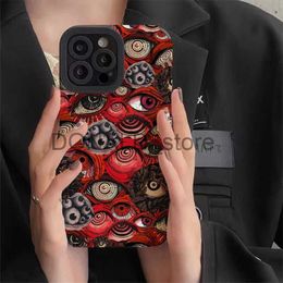 Cell Phone Cases Evening Bags Ottwn Vintage Red Evil Eyes Soft Silicone Phone Case for iPhone 11 12 13 14Pro Max X XR XS Max 7 8 Plus SE Shockproof TPU Cover J231216