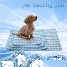 Kennels Pens 2021 Summer Cooling Mats Blanket Ice Pet Dog Bed Sofa Portable Tour Cam Yoga Slee For Dogs Cats Accessories Drop Deli Dhgeu