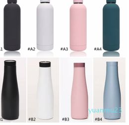 Water Bottle Vacuum Yoga Fitness Bottles Simple Pure Colour Straws Stainless Steel Insulated Tumbler Mug Cups with Lid Thermal Insulation