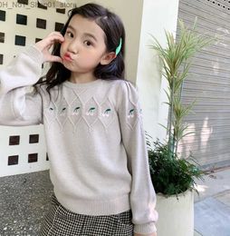 Cardigan baby girl sweaters Kids sweaters baby girls clothes embroidered cherry pattern Comfortable 30% wool sweater Q231206