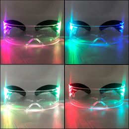 Christmas Decorations Colourful LED Glasses Glow Party Costume Decorative Light Up Luminous for Bar KTV Halloween 231205