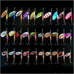 Baits Lures Fjord 30 Pcslot Spinning Spoon Fishing Set Kit Spinner Freshwater Saltwater Equipment Accessories Artificial Bait 2211 Dh9Pv