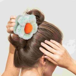 Bandanas Autumn And Winter Plush Flower Hair Clip Women's Rose Accessory Plastic Floral Clips