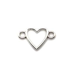 100pcs lot Antique Silver Plated Heart Link Connectors Charms Pendants for Jewellery Making DIY Handmade Craft 16x24mm300z