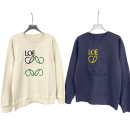 Autumn Korean Hoodie Unisex Letter Embroidered Round Neck Loose Couple Hoodies