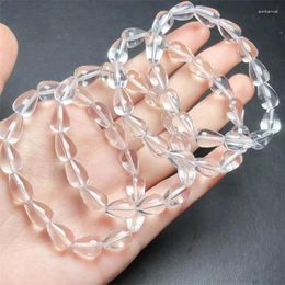 Link Bracelets Natural Clear Quartz Teardrop Bracelet Strand Women Men Exquisite Jewelry Gift Healing Crystal Energy 1pcs