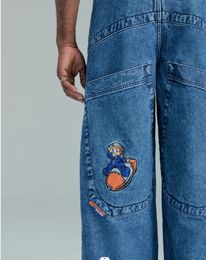 Women s Jeans Y2K high street multi pocket cartoon denim wear hip hop retro plus size casual fashion waist straight wide leg pants 231206