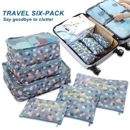 Storage Bags 6 Piece Travel Bag Large Capacity Waterproof Luggage Clothing Portable Suitcase Organizer
