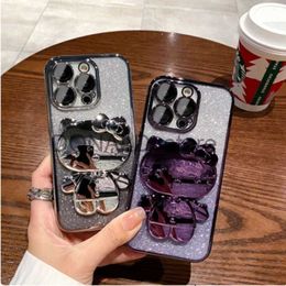 Cell Phone Cases Suitable For Apple 15 14plus13promax12pro11 X 8 7plus Gradient Glitter Cat Makeup Mirror Electroplated Mobile Phone Soft Case J231206