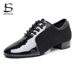 Dance Shoes Men Latin Salsa Dance Shoes Adult Man Jazz Tango Dance Shoes Black Spliced Boy's Ballroom Dancing Shoes Male Sneakers Size 38-44 231205