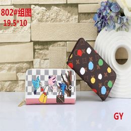 card holders bag purses designer woman handbag Whole Fashion Credit Cards Holder Mini Wallet Genuine Leather Men key pouch Dou226Y