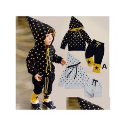Clothing Sets New Arrival Fall Baby Set Fashion Pointy Star Hoodies Add Pants Boy Girl Casual Suit Tracksuit Childrens Outfits Drop De Dhhwy