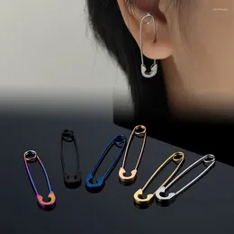 Stud Earrings Japan Korean All Match Simple Pin Paper Clip Personality Stainless Steel Earring For Fashion Men Women Jewelry