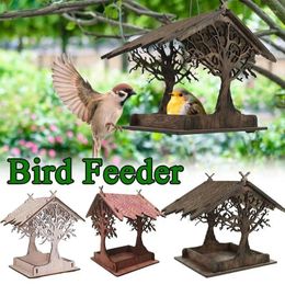 Other Bird Supplies Wooden Feeder For Outdoors Hanging Extra-Large Cottage Cage House Pet Garden Yard Decoration Accessories