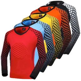 Other Sporting Goods DIY Mens kids Football Long Sleeves Goal Keeper Uniforms Sport Training Quick dry Breathable Top Soccer Goalkeeper Jersey 231206