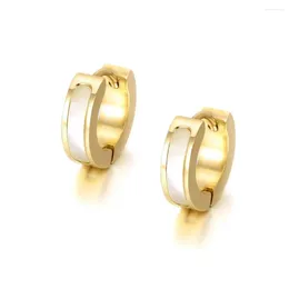 Hoop Earrings Titanium Steel Shell Flat Ear Clip Style Elegance Fashion Simplicity HoopTrend