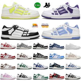 Designer Casual Amiress Shoes Skel Top Low High Bone Sneakers Men Women Triple Black White Red Blue Pink Green Bred Skeleton Trainers Designer Jogging Sports Brand