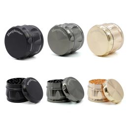 Drum type Herb Smoking Grinder 4 Layers 63mm Metal Zinc Alloy Tobacco Herbal Grinders With Without Sharpstone LOGO ZZ