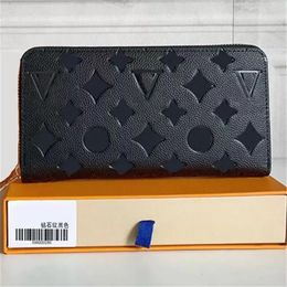 2023Fashion women clutch wallet pu leather wallet single zipper wallets lady ladies long classical purse with orange box card 6001204v