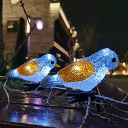 Outdoor Indoor Acrylic Bird Shape String Light 5 LED Waterproof Battery Case Solar USB Powered Lamp for Home Garden Q0811178N