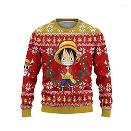 Men's Sweaters 2023 Spring And Autumn Fashion Christmas Pullover Reindeer 3D Print O-Neck Sweater Couple Dress Holiday Part