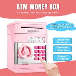 Electronic Piggy Bank Safe Money Box Tirelire For Children Digital Coins Cash Saving Safe Deposit ATM Machine Birthday Gift Kids L228f