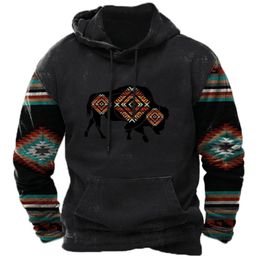 Customized Tees & Polos Black Military Green Cross border Hot Selling 3D Sweater Western Style Printed Men's Street Sports Fashion Trendy Hoodie