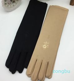 Five Fingers Gloves Ladies Mid length Summer Spandex Sunscreen Embroidered Thin Good Elasticity Etiquette