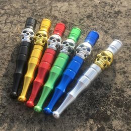 Cool Smoking Colourful Aluminium Alloy Philtre Pipes Dry Herb Tobacco Cigarette Holder Portable Skull Innovative One Hitter Catcher Taster Dugout Handpipe