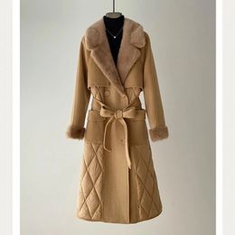 Women's Fur Faux Women Mink Coats Long Filling Goose Down Overcoat H810 231205