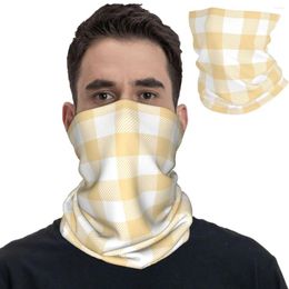 Scarves Unisex Yellow Gingham Tartan Checked Plaids Bandana For Women Neck Cover Wrap Scarf Multi-use Headwear Cycling Windproof